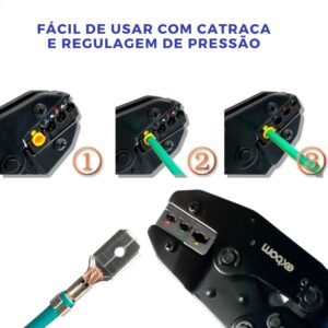 Alicate De Crimpar Terminais Tubulares - Exbom - Imagem 3