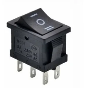 Chave Gangorra On/off/on 6t 6a 250v Preto - Kcd1