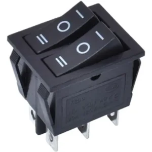 Chave Gangorra Dupla On/off/on 6t 16a 250v Preta - Kcd3