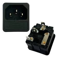 Tomada De Forca Tripolar As-08 C/ Porta Fusivel