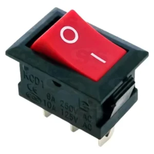 Mini Chave Gangorra 3t 6a 250v Botao Vermelho - Kcd1