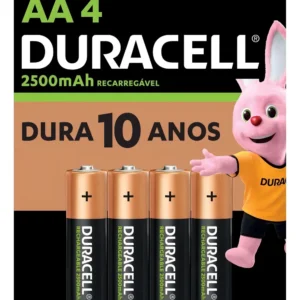 Pilha Recarregavel AA Duracell C/4 Und.
