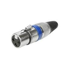 Plug Xlr Femea Azul - Mxt