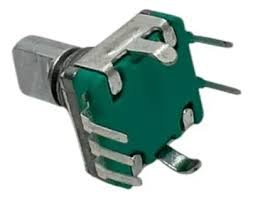 Potenciometro Encoder 15mm Ec11 W, Rotativo 5t C/ Chave Eixo