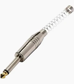 Plug P10 Mono De Metal C/ Mola Espiral- Dourada