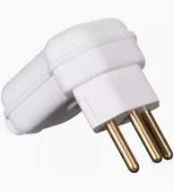 Plugue Branco 2p+t 10a 90 Graus Com Prensa Cabo