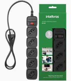 Filtro De Linha 5 Tomadas Epe 205 + 1mts  Pt - Intelbras