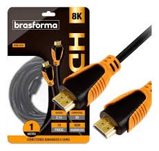 Cabo Hdmi 2.1v 8k 1m - Brasforma