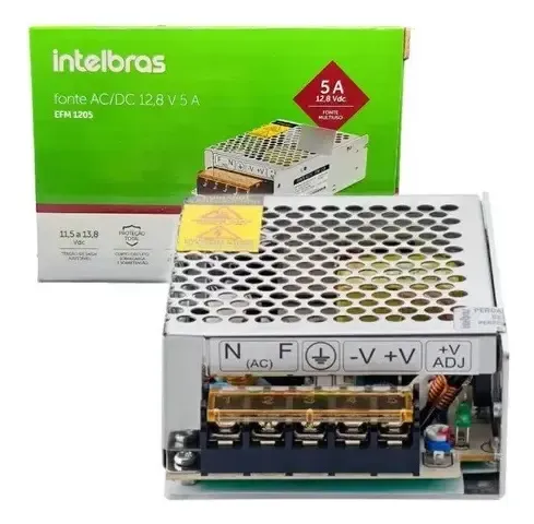 Fonte Chaveada Colmeia Ac/dc 12,8v 5a - Intelbras