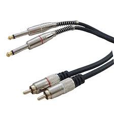 Cabo Plug 2 Rca / P10 Estereo Dourado 24k Prof 1,8m - Pix