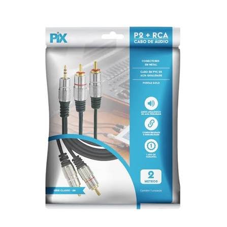 Cabo Rca/p2 2mts - Pix