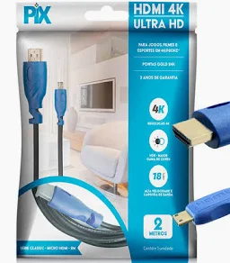 Cabo Hdmi X Micro Hdmi 2.0 - 4k Hdr 19p - 32awg - 2m