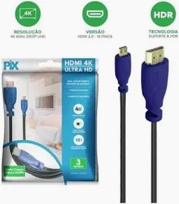Cabo Hdmi X Micro Hdmi2.0 - 4k Hdr 19p - 32awg - 3m