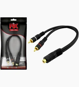 Cabo Rca Y 1 Femea P/2 Machos Preto 25cm - Pix