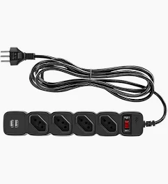 Filtro De Linha Intelbras 4 Tomadas 2usb 1m Preto