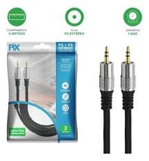 Cabo P2 + P2 Estereo - Fitz-e2 - 3m