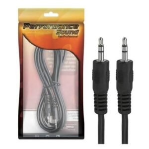Cabo P2 + P2 Estereo - Niquel - 1.8m - Preto