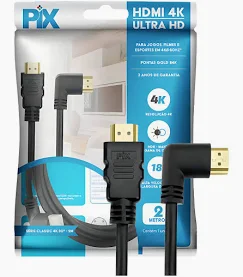 Cabo Hdmi 2.0 - 4k Hdr 19p - 30awg - 2m - 90 Graus